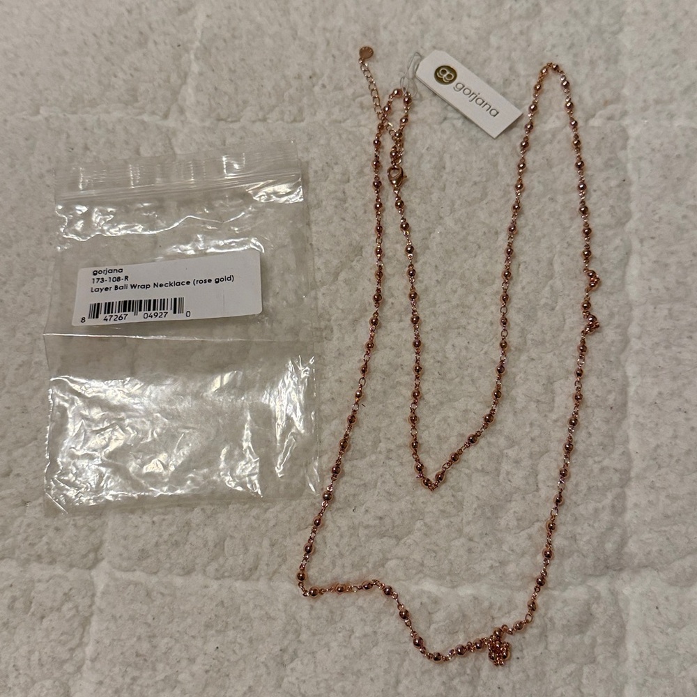 Gorjana Rose Gold Beaded Layer Ball Wrap Necklace Chain Necklace - NEW WITH TAGS